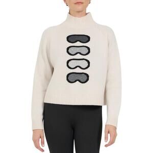 NEW ONE GREY DAY ski goggle mockneck sweater in ivory combo